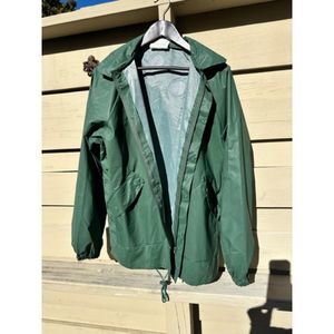 Academy Broadway Green medium rain jacket with hoodie unisex